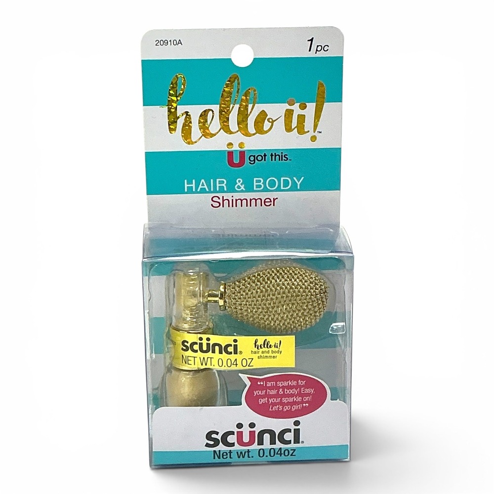 Scunci Gold Hair & Body Shimmer Women 0.04oz Hello U! Bulb Atomizer 20910A‎